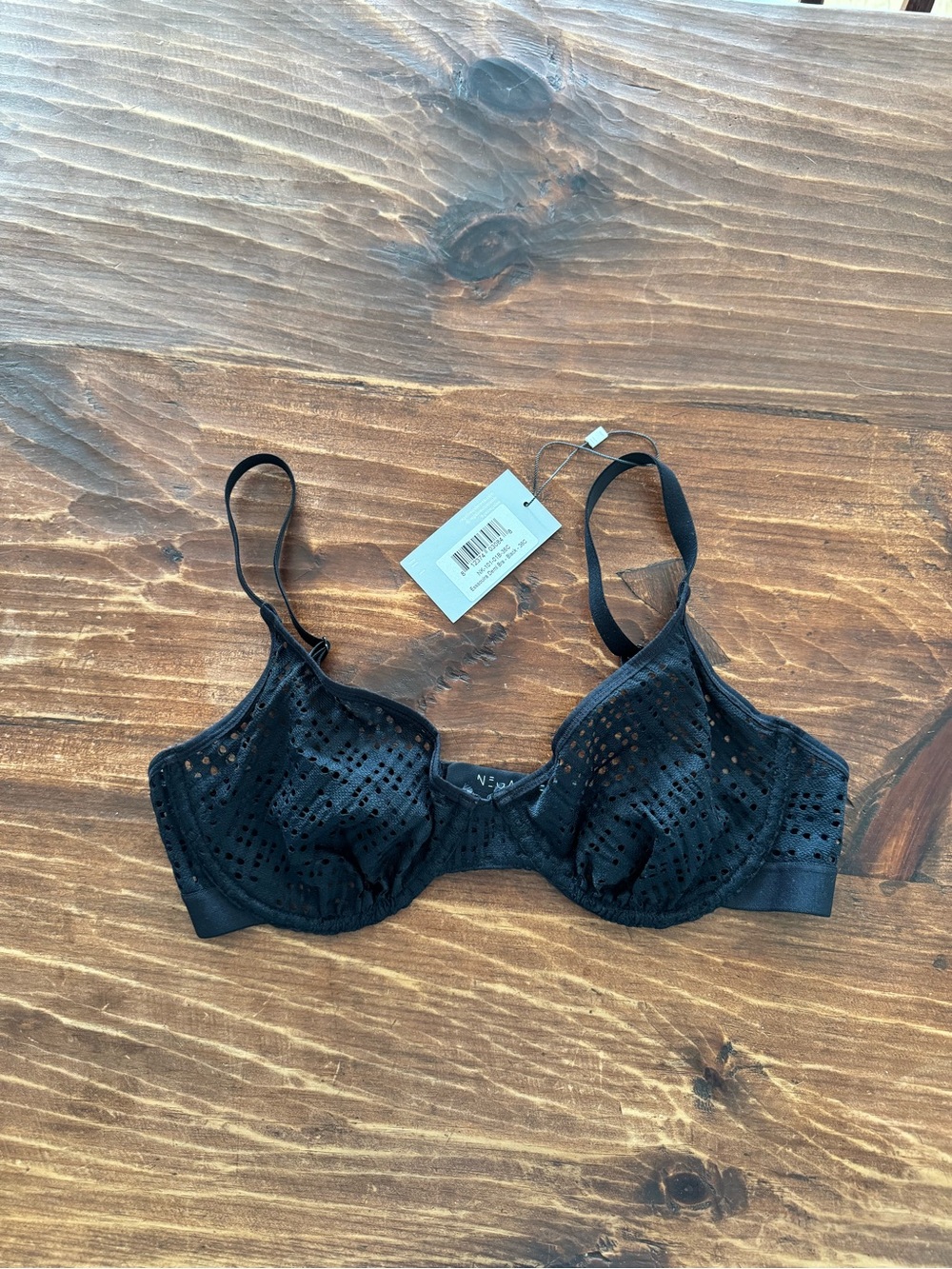 NWT Negative Underwear Essaouira Demi Bra Black 36C